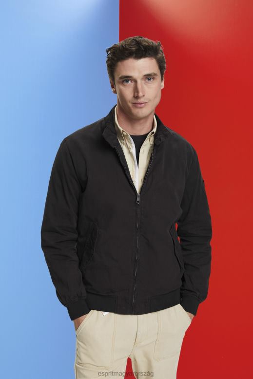 Esprit bomber dzseki állógallérral férfiak fekete dzsekik F8HN8713