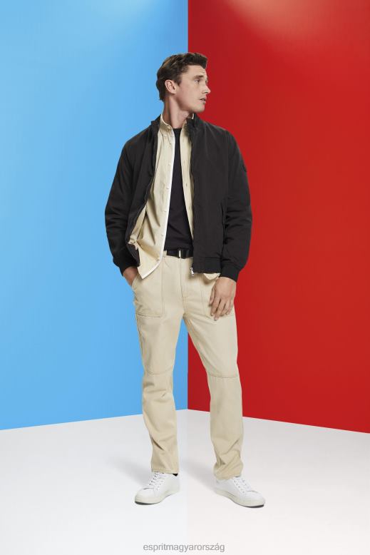 Esprit bomber dzseki állógallérral férfiak fekete dzsekik F8HN8713