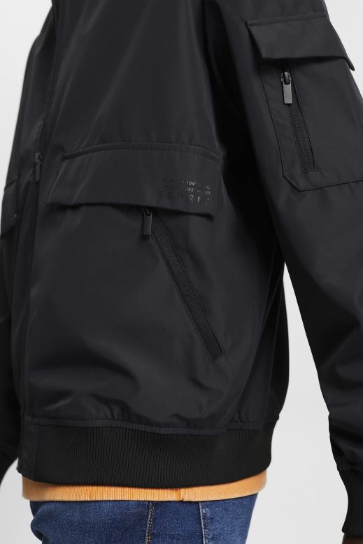 Esprit bomber stílusú kabát férfiak fekete dzsekik F8HN8766