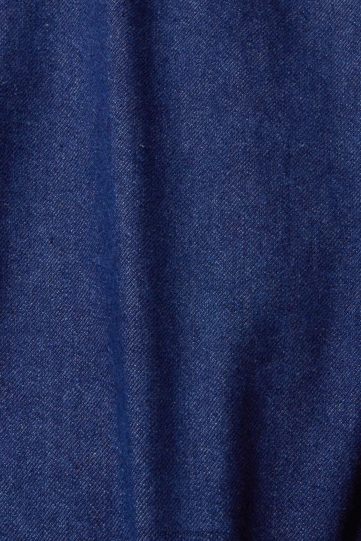 Esprit farmerdzseki férfiak kék sötét mosás dzsekik F8HN8879