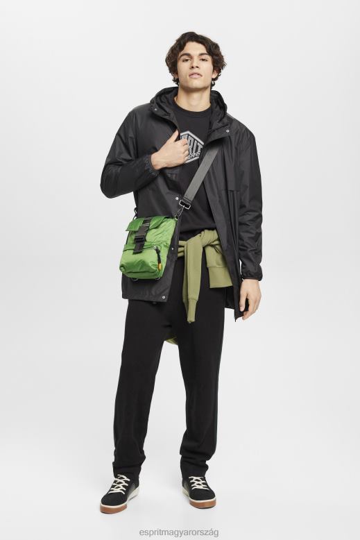 Esprit könnyű esőkabát kapucnival férfiak fekete dzsekik F8HN8764