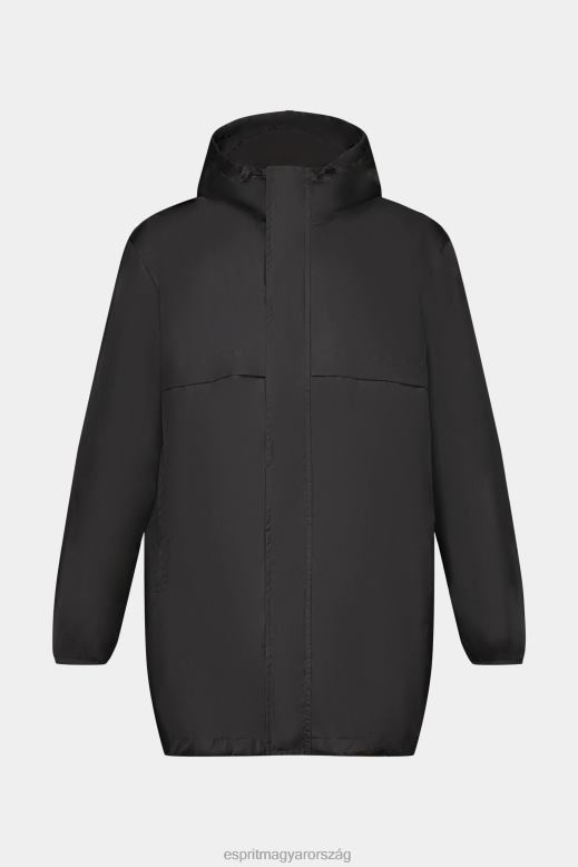 Esprit könnyű esőkabát kapucnival férfiak fekete dzsekik F8HN8764