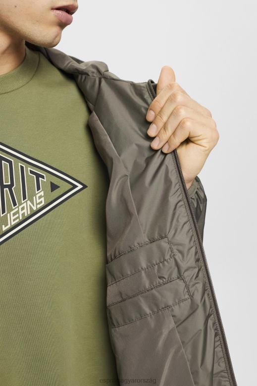 Esprit könnyű esőkabát kapucnival férfiak khaki zöld dzsekik F8HN8765