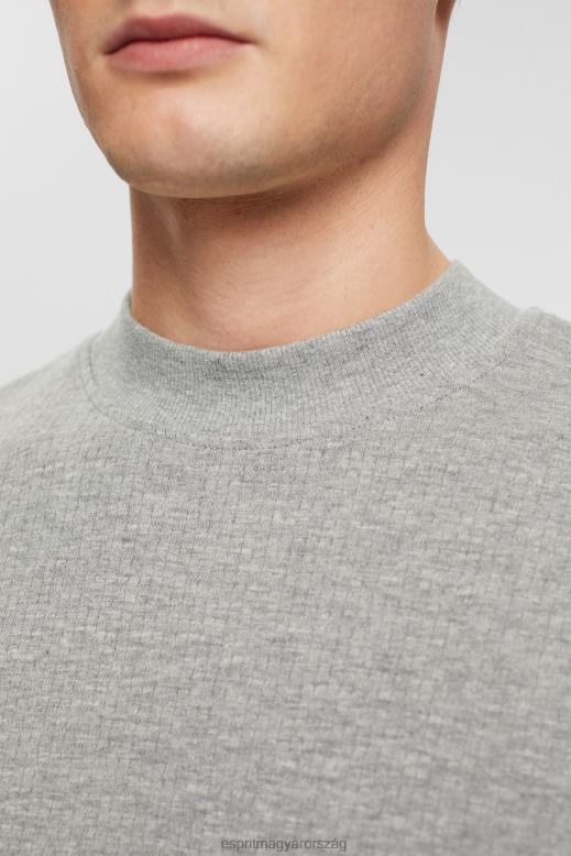 Esprit bordázott hosszú ujjú felső férfiak világos szürke hosszú ujj F8HN8817