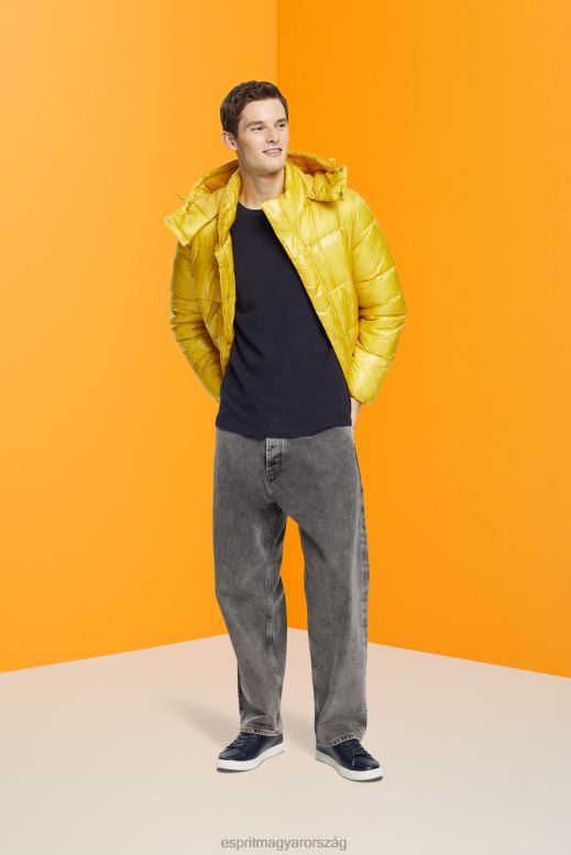 Esprit gofri piké hosszú ujjú felső férfiak haditengerészet hosszú ujj F8HN8824