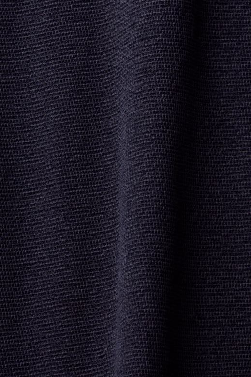 Esprit gofri piké hosszú ujjú felső férfiak haditengerészet hosszú ujj F8HN8824