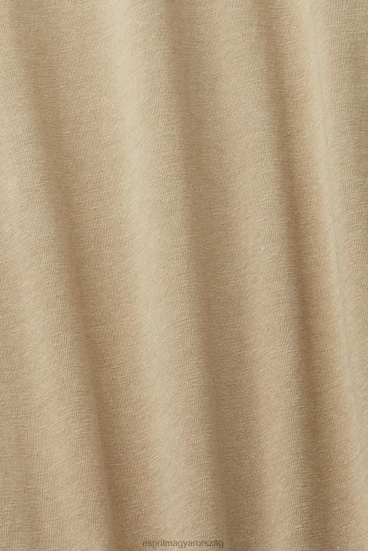 Esprit hosszú ujjú felső gombokkal férfiak khaki bézs hosszú ujj F8HN8723
