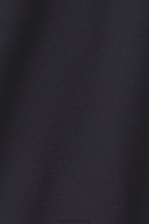 Esprit hosszú ujjú gofri felső, 100% pamut férfiak haditengerészet hosszú ujj F8HN8695