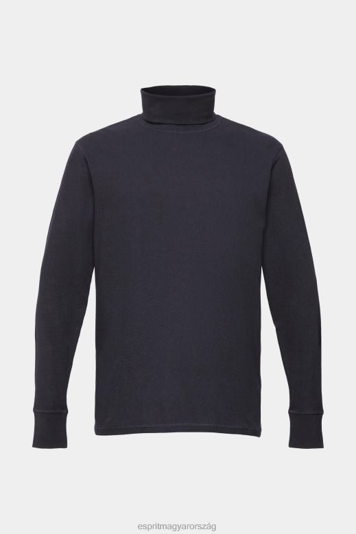 Esprit hosszú ujjú gofri felső, 100% pamut férfiak haditengerészet hosszú ujj F8HN8695