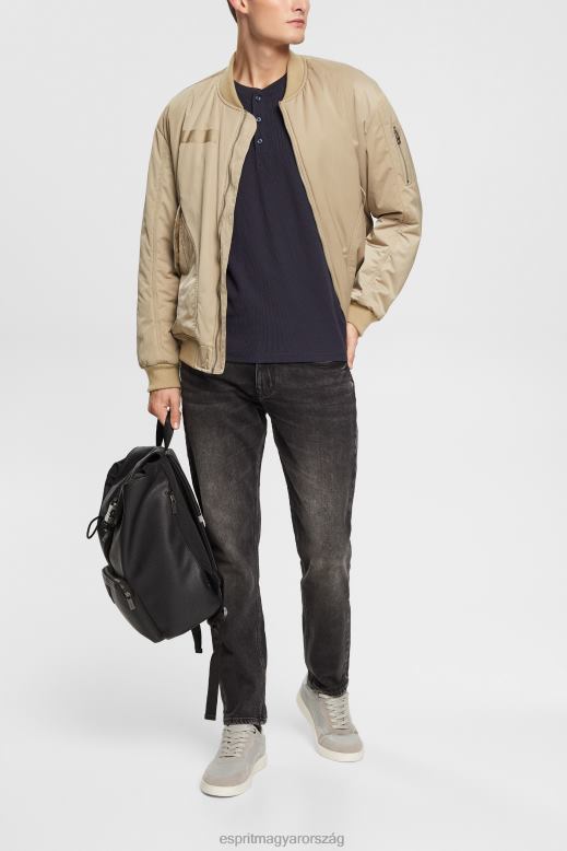 Esprit hosszú ujjú gofri felső, 100% pamut férfiak haditengerészet hosszú ujj F8HN8822