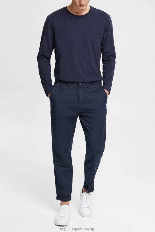 Esprit jersey hosszú ujjú felső férfiak haditengerészet hosszú ujj F8HN8948