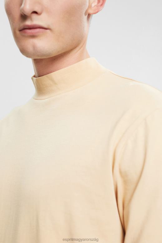 Esprit álló galléros hosszú ujjú felső férfiak krém bézs hosszú ujj F8HN8945