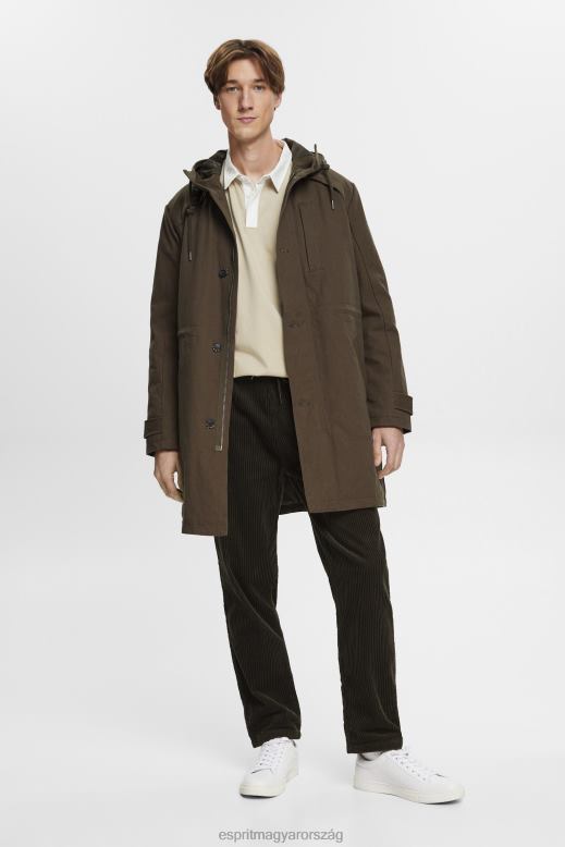 Esprit rögbi ing hímzett logóval férfiak poros zöld hosszú ujj F8HN8720