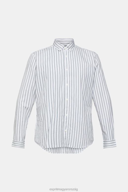 Esprit csíkos gombos ing férfiak fehér ingek F8HN8884