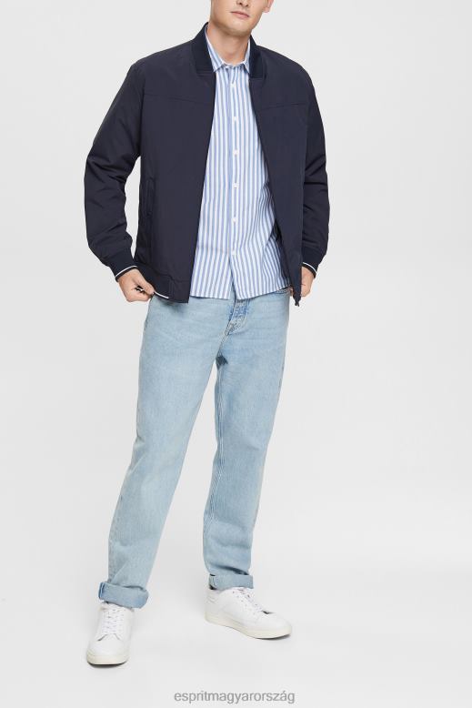 Esprit csíkos ing férfiak kék ingek F8HN8873