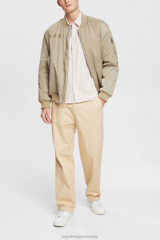 Esprit csíkos ing férfiak krém bézs ingek F8HN8871