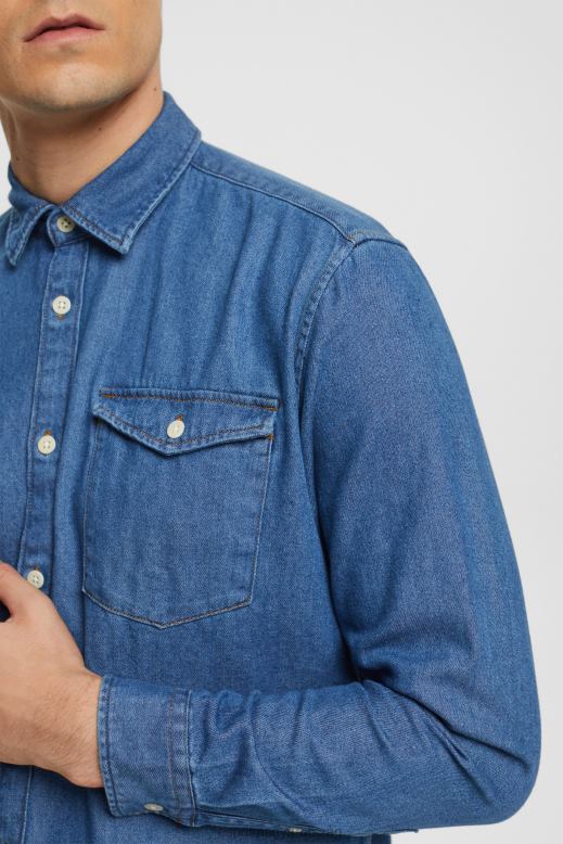 Esprit farmer ing férfiak kék közepes mosás ingek F8HN8833