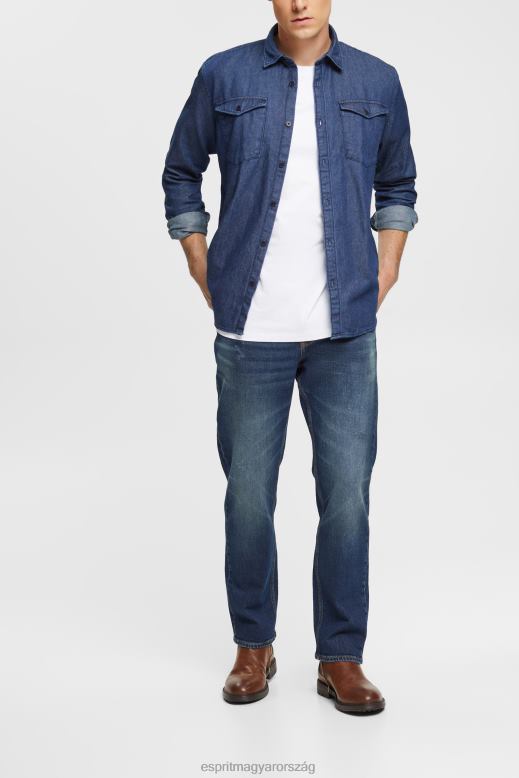Esprit farmer ing férfiak kék sötét mosás ingek F8HN8835