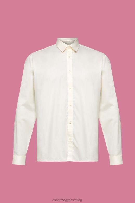 Esprit fenntartható pamut ing férfiak törtfehér ingek F8HN8831