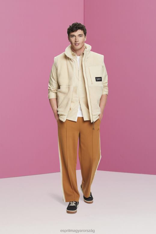 Esprit gombolható pamut ing férfiak bézs ingek F8HN8659