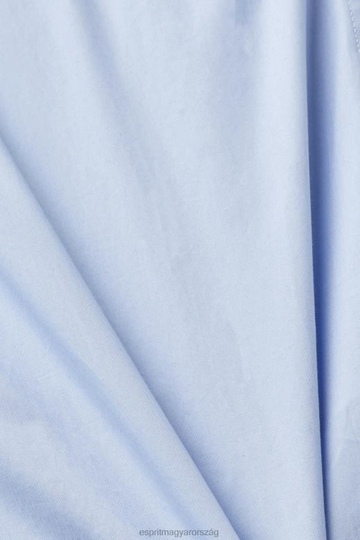 Esprit gombolható pamut ing férfiak pasztell kék ingek F8HN8661