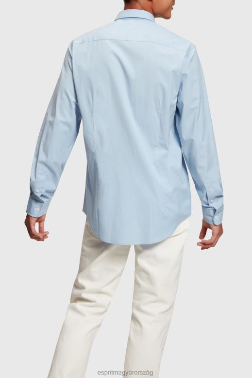 Esprit karcsúsított delfinjelvényű poplin ing férfiak világoskék ingek F8HN8803