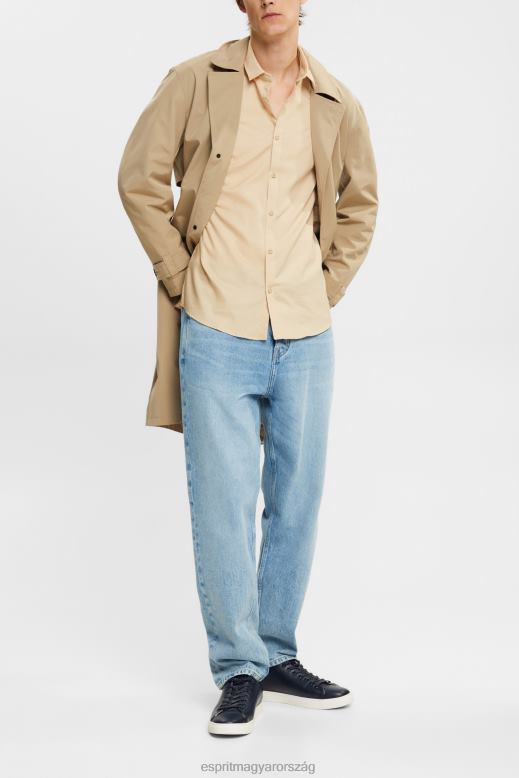 Esprit karcsú szabású ing férfiak krém bézs ingek F8HN8854