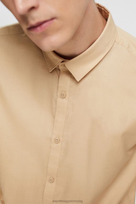 Esprit karcsú szabású ing férfiak krém bézs ingek F8HN8854