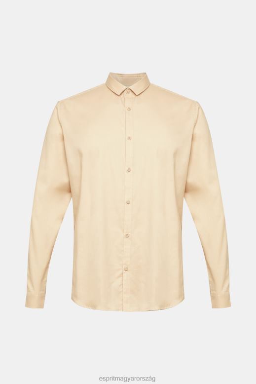 Esprit karcsú szabású ing férfiak krém bézs ingek F8HN8854