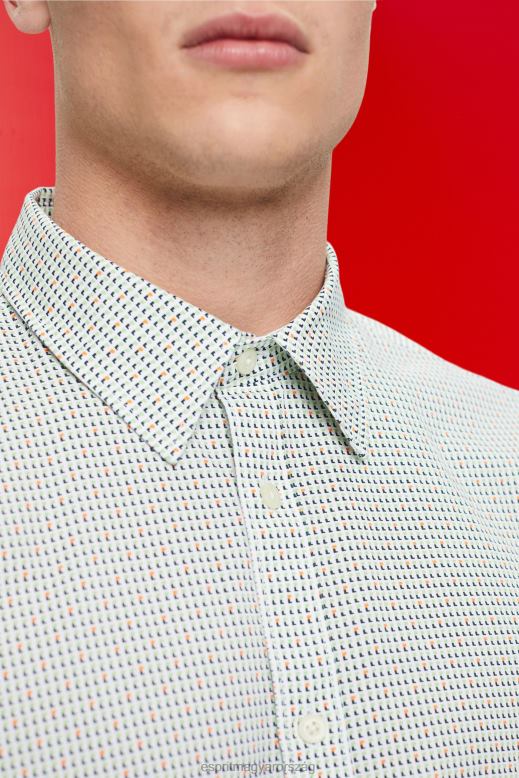 Esprit karcsú szabású ing mindenhol mintázattal férfiak fehér ingek F8HN8777