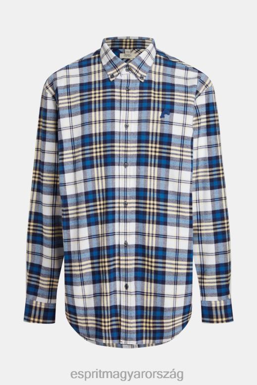 Esprit kockás flanel ing férfiak kék ingek F8HN8793