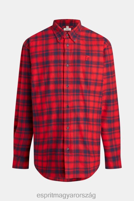 Esprit kockás flanel ing férfiak piros ingek F8HN8792