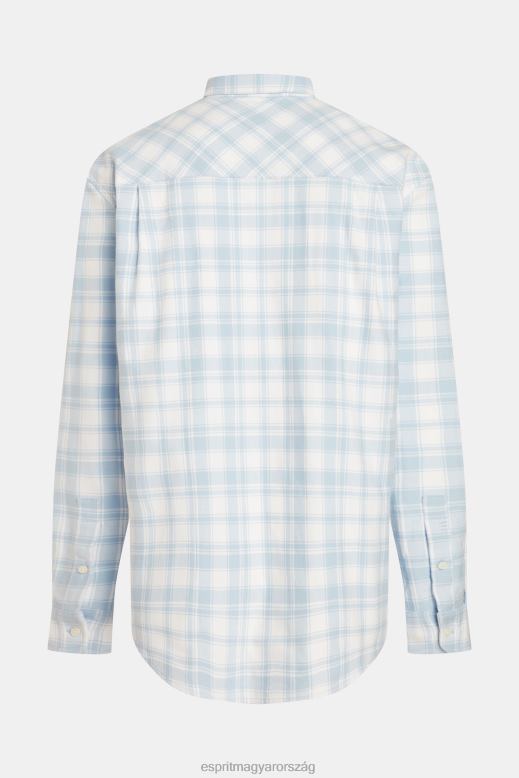 Esprit kockás flanel ing férfiak világoskék ingek F8HN8791