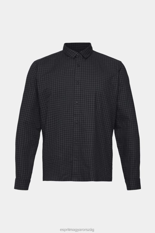Esprit kockás slim fit ing férfiak fekete ingek F8HN8687