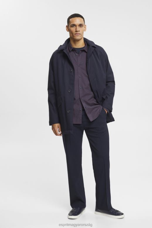 Esprit kockás slim fit ing férfiak haditengerészet ingek F8HN8689