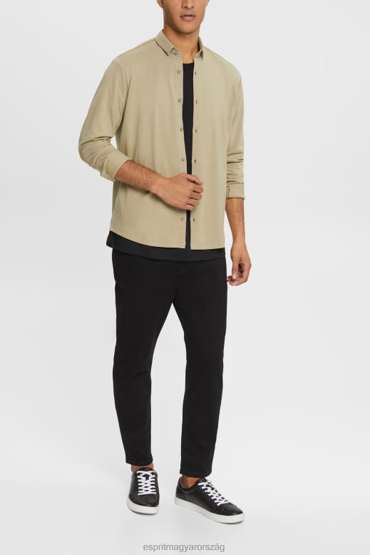 Esprit mez ing férfiak halvány khaki ingek F8HN8888