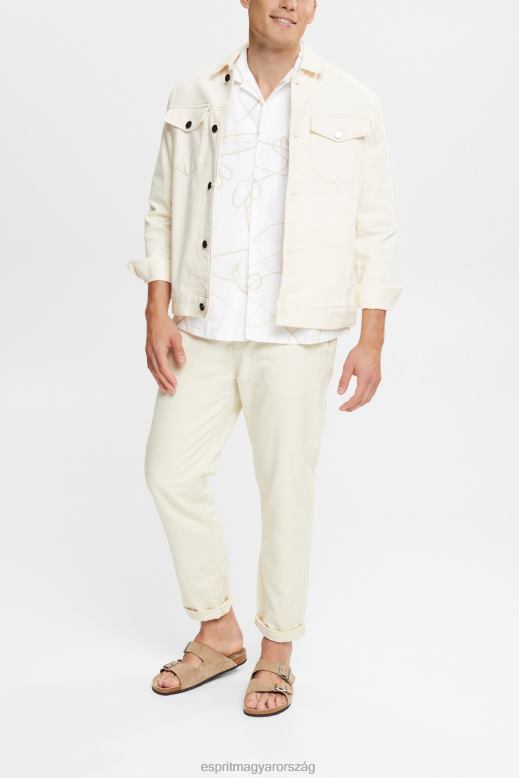 Esprit mintás ing férfiak fehér ingek F8HN8909