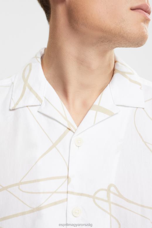 Esprit mintás ing férfiak fehér ingek F8HN8909