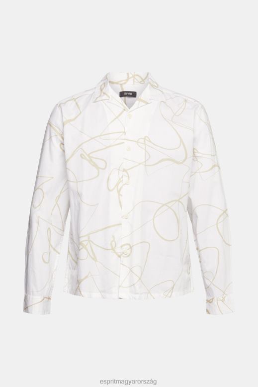 Esprit mintás ing férfiak fehér ingek F8HN8909