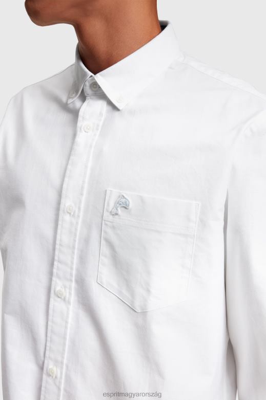 Esprit normál szabású oxford ing férfiak fehér ingek F8HN8799