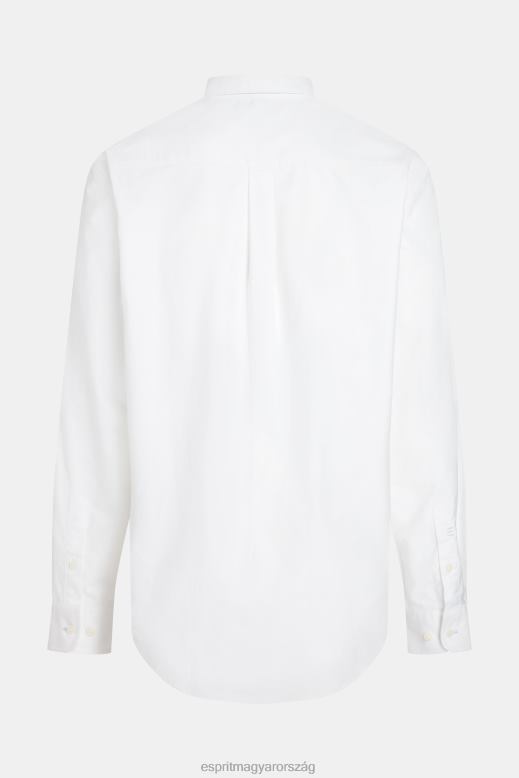 Esprit normál szabású oxford ing férfiak fehér ingek F8HN8799