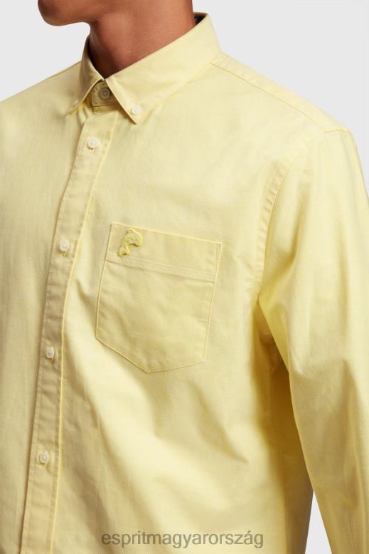 Esprit normál szabású oxford ing férfiak napraforgó sárga ingek F8HN8801