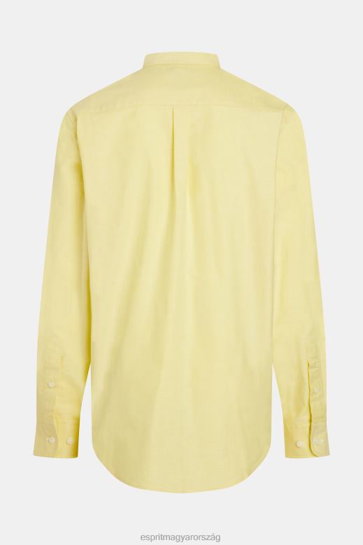 Esprit normál szabású oxford ing férfiak napraforgó sárga ingek F8HN8801