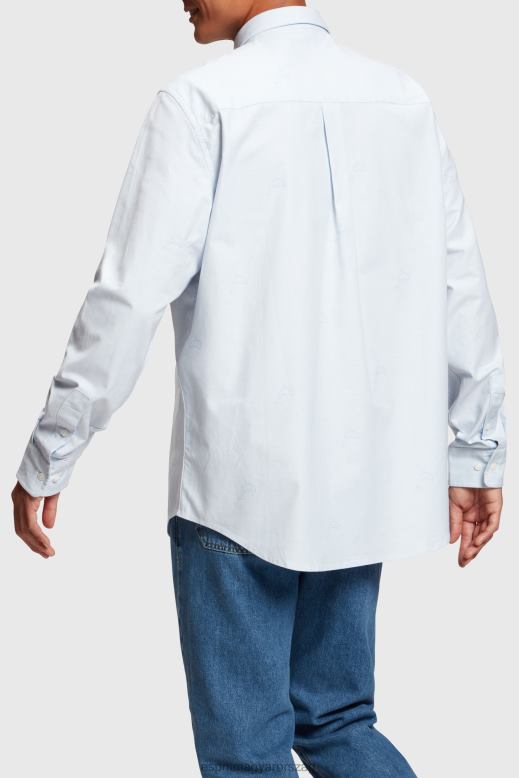 Esprit nyugodt szabású, teljes mintás oxford ing férfiak világoskék ingek F8HN8795