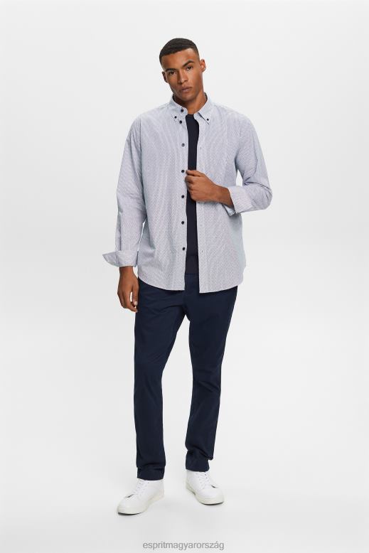 Esprit pamut poplin ing férfiak haditengerészet ingek F8HN8575