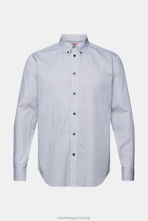 Esprit pamut poplin ing férfiak haditengerészet ingek F8HN8575