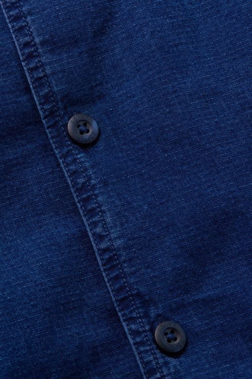 Esprit rövid ujjú farmer ing férfiak kék sötét mosás ingek F8HN8595