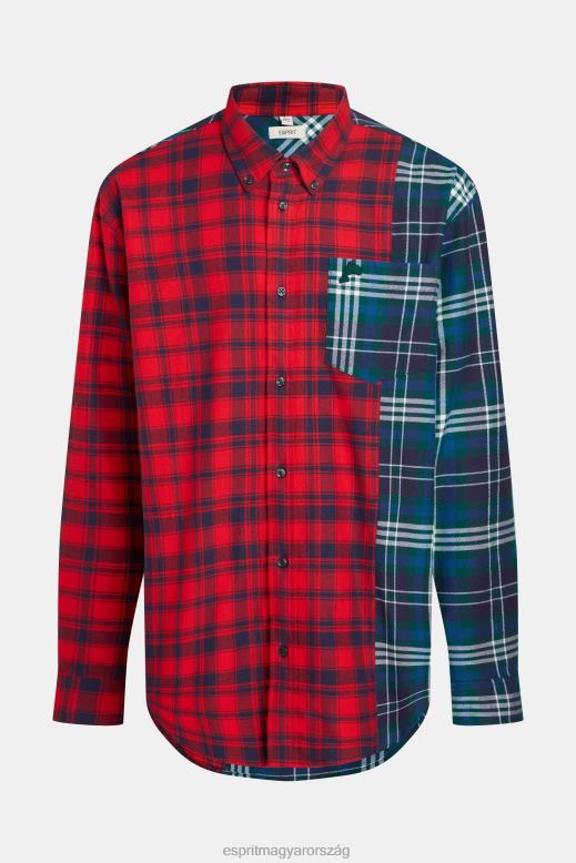 Esprit vegyes kockás patchwork flanel ing férfiak piros ingek F8HN8790