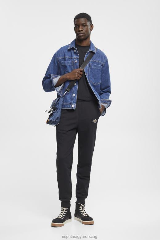 Esprit kocogók logónyomattal férfiak fekete kocogók F8HN8663