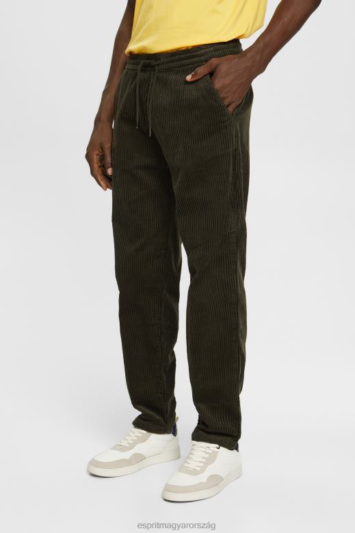 Esprit jogger stílusú kordbársony nadrág férfiak sötét khaki nadrág és nadrág F8HN8332